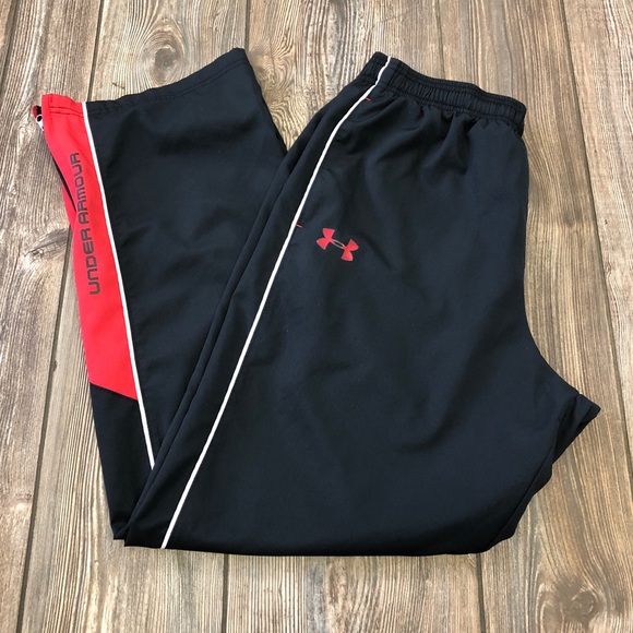 Under Armour Other - Under Armor Black & Red Zipper Track Pants Sweats